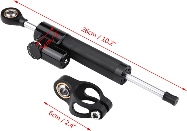 Keenso Motorrad CNC Lenkungsdämpfer, Universal Dämpfer Stabilisator Linear umgekehrt mit Montagehalt