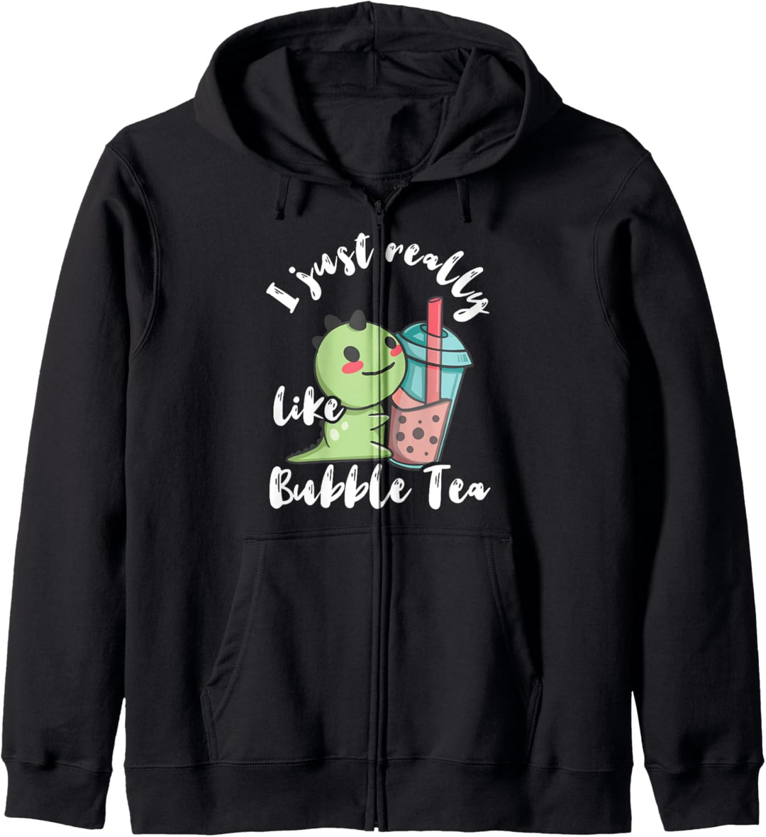 Bubble Tea Dinosaurier Süsser Boba Tee Dino Perlen Getränk Kapuzenjacke