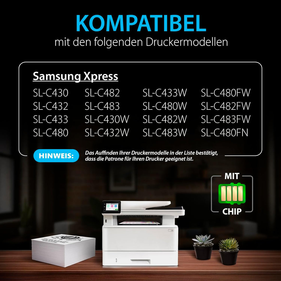 Smart Ink kompatible Tonerkartusche als Ersatz für Samsung CLT-404 CLT-P404C CLT-K404S CLT-C404S 4 T