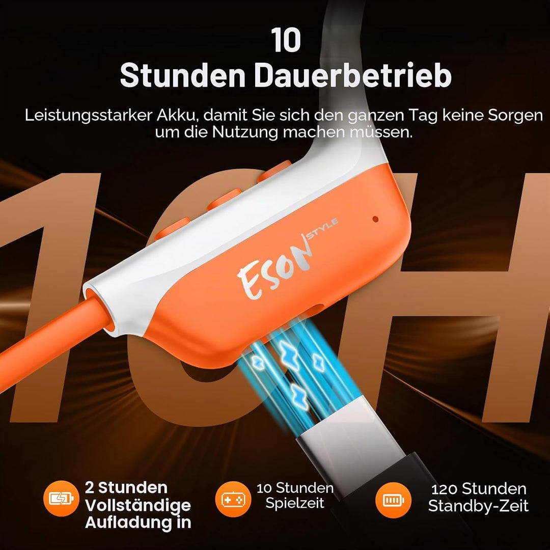 esonstyle Knochenschall Kopfhörer Bluetooth 6.0 - IPX7 wasserdichte Bone Conduction Headphones mit M