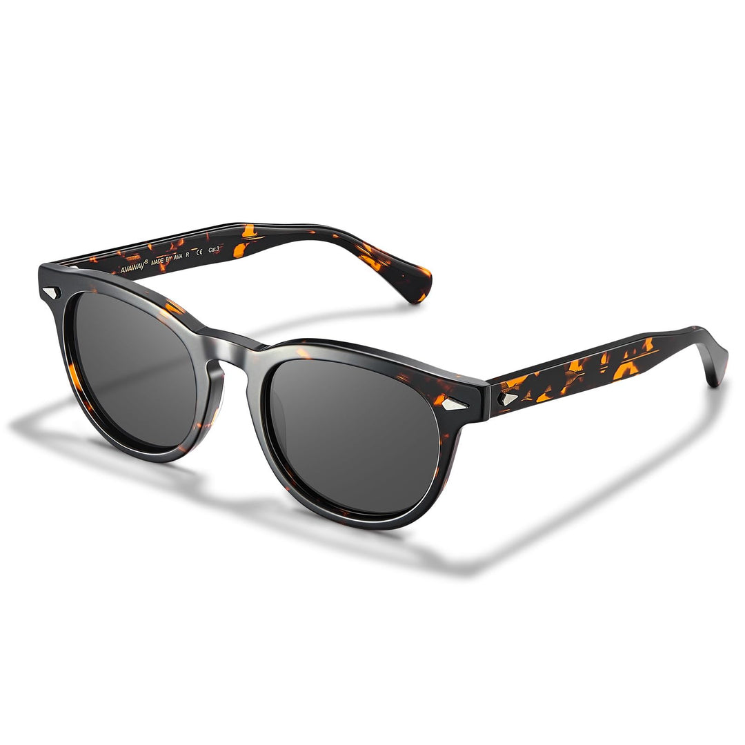 AVAWAY Retro Polarisierte Sonnenbrille für Herren Damen TAC Linse UV400 Schutz Sonnenbrille mit Acet
