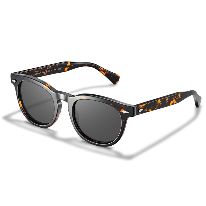 AVAWAY Retro Polarisierte Sonnenbrille für Herren Damen TAC Linse UV400 Schutz Sonnenbrille mit Acet