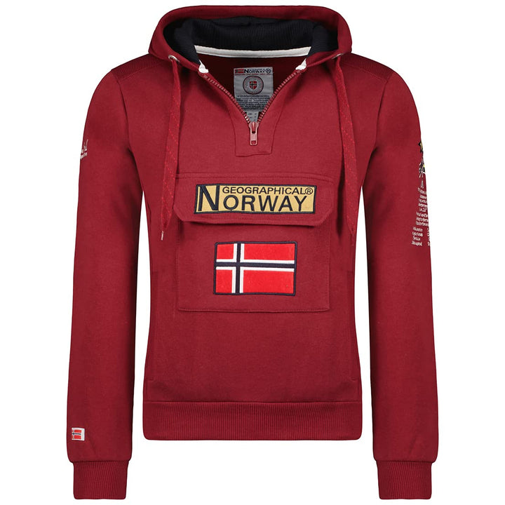 Geographical Norway GYMCLASS Men - Herren Kapuzenpullover Hoody S Burgundy, S Burgundy