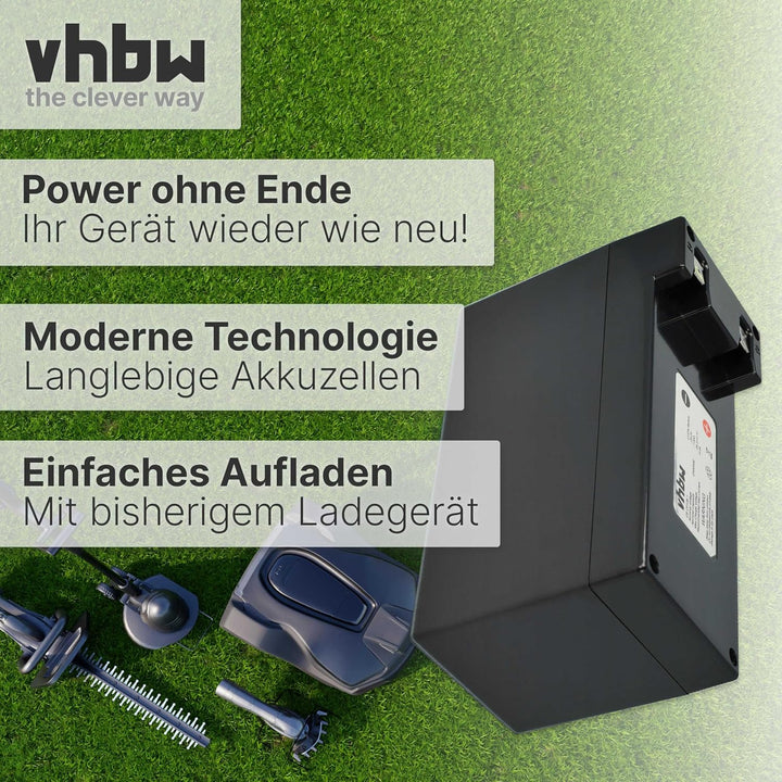 vhbw Akku kompatibel mit Stiga Autoclip 550SG, 528S, 720 S, 527S, 530SG, 530, 550, 525S, 528, 527 S,