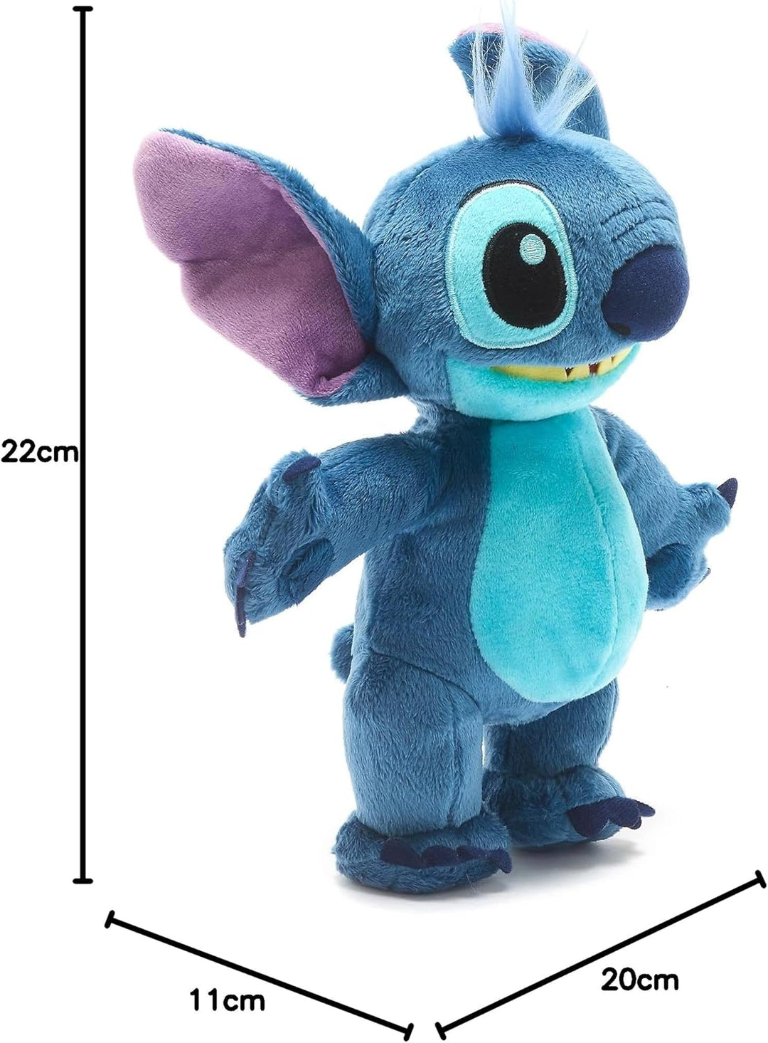 Disney Store Offizielles stehendes Kuscheltier Stitch, Lilo & Stitch, 22 cm, Kuscheltier für interga
