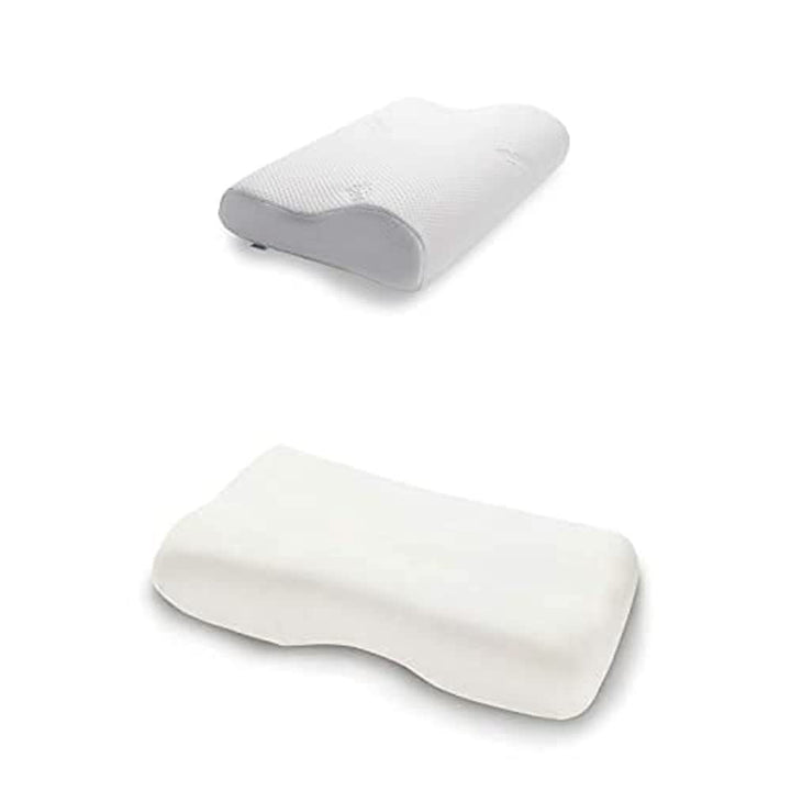 TEMPUR Kissen Set mit Füllung und Bezug, Original Kopfkissen Grösse M mit Jersey-Kissenbezug (beige)