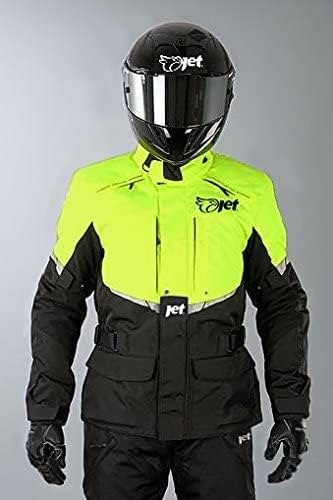 Jet Motorradjacke Herren Mit Protektoren Textil Wasserdicht Winddicht Tourer, Fluro XS