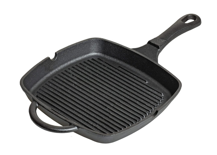 Blackwell Grillpfanne | Gusseisen | 23 x 23 cm | Ohne Antihaftbeschichtung | Alle Herdarten Grillpfa