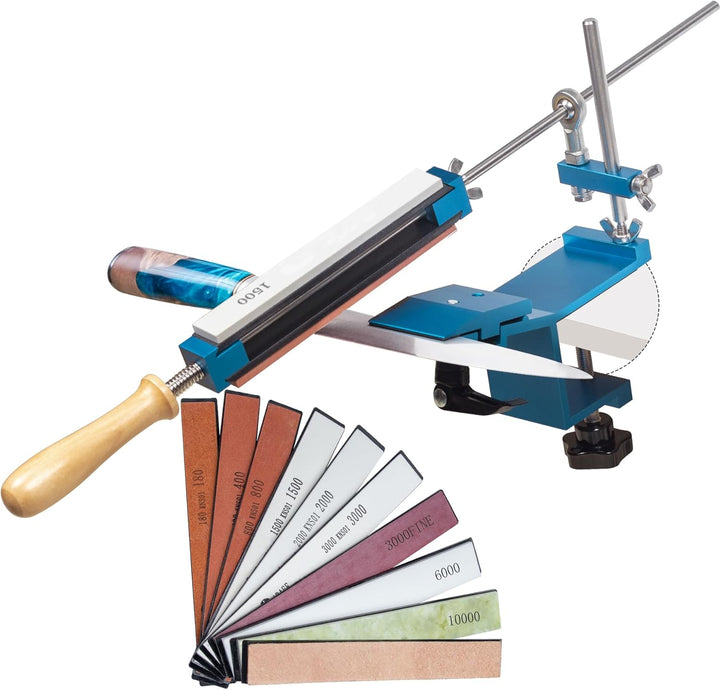 CWOVRS Messerschärfer Profi, Professioneller Messerschärfer mit Schnellspann-Design, Festwinkel Mess