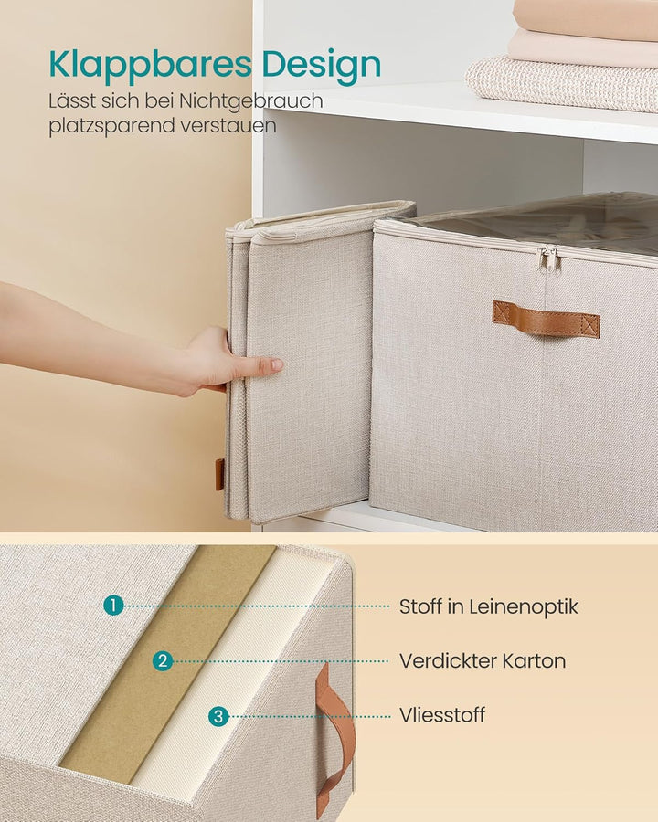 SONGMICS Schuh-Organizer, Schuhaufbewahrung, für 16 Paar Schuhe, Schuhbox, Griffe, platzsparend, Auf