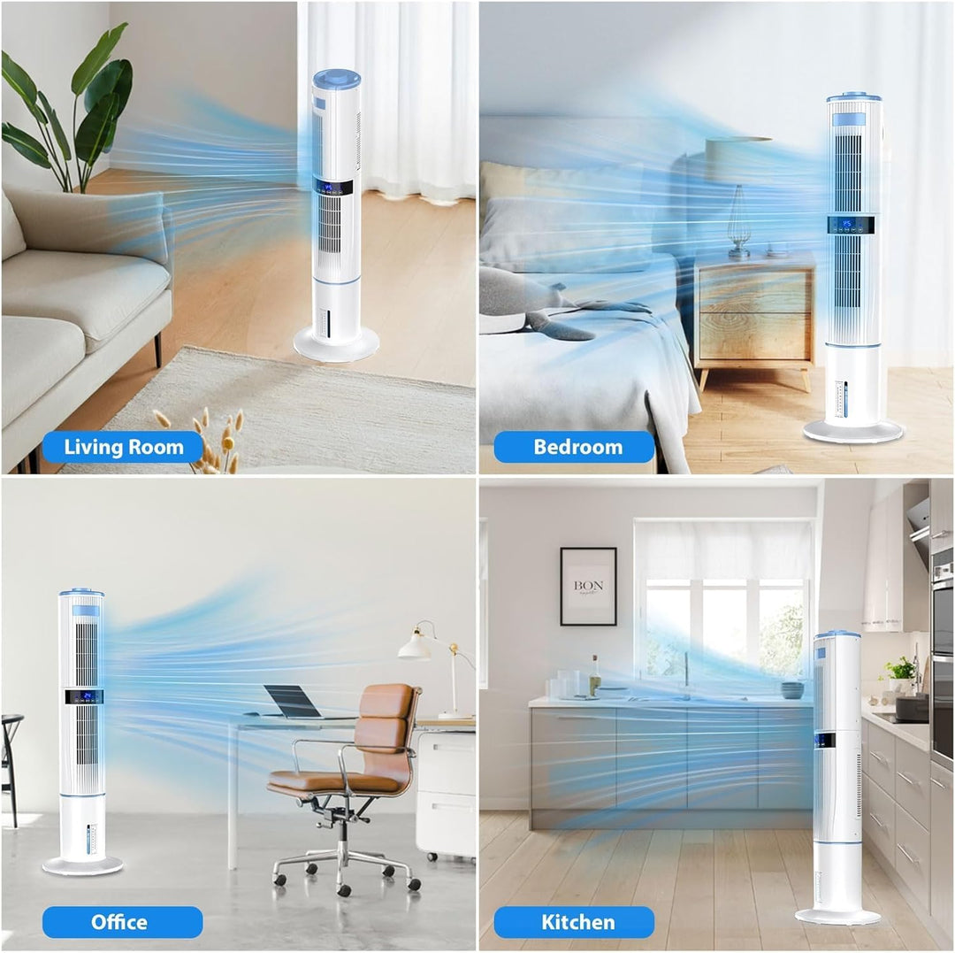 Klimaanlage Mobil, Klimagerät Ohne Abluftschlauch mit leisem Schlafmodus, Turmventilator 65 W, 1–24