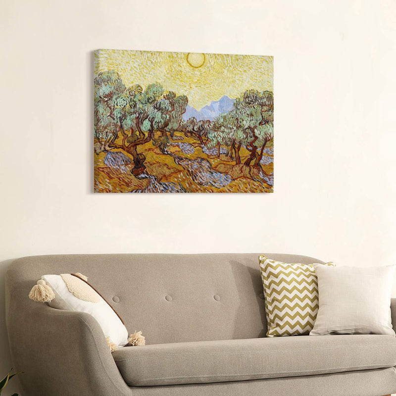 PICANOVA – Vincent Van Gogh Olive Trees 80x60 cm – Bild auf Leinwand – Leinwandbild – Premium Leinwa