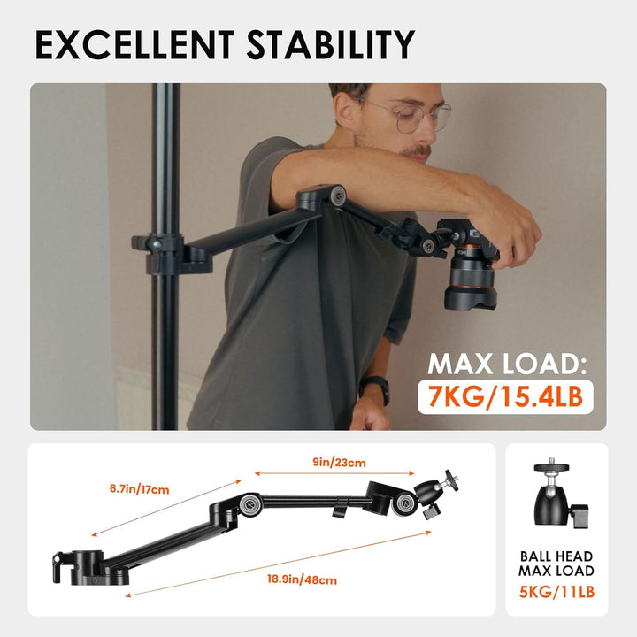 TARION Titanrig Arm Module Z: Kamera Tischstativ Overhead Stativ Tischhalterung Klemmstativ Flexibel
