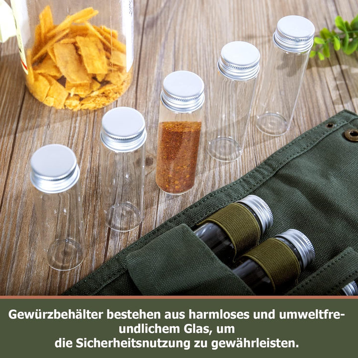 Acelist Gewürzgläser Set mit 10 Gewürzgläser, Gewürzdosen für Camping,Dauerhaft Gewürzstreuer, Gewür