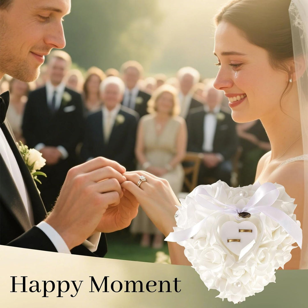 Ringkissen, weiss, Ringkissen, Spitze, Kristall, Rose, Hochzeit, Ringhalter, Ringhalter, Weiss