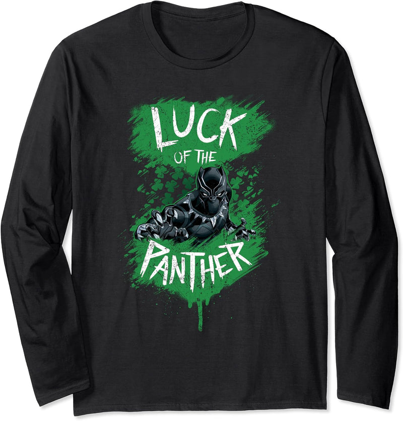 Marvel Black Panther Luck of the Panther Shamrock Langarmshirt