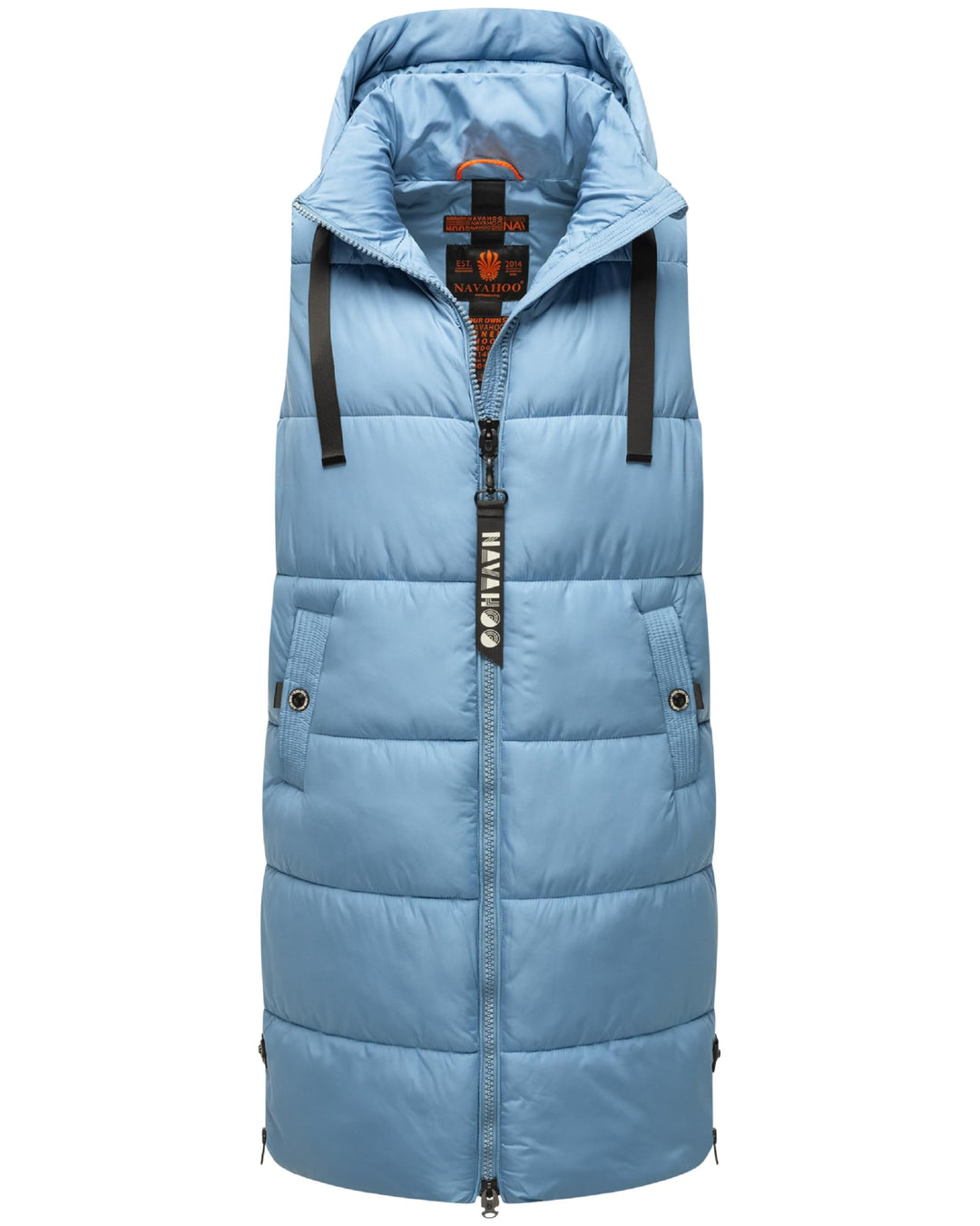 Navahoo Damen ärmellose Lange Outdoorweste warme Winterjacke Schnuffelchen XS-3XL XS Powder Blue, XS