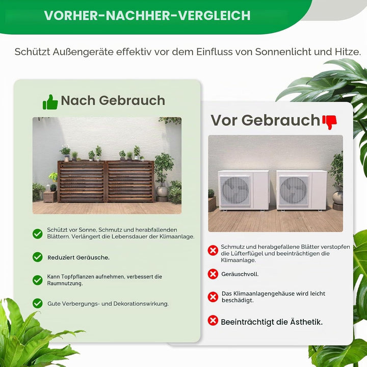 Klimaanlagen Abdeckung Aussen Balkon Sichtschutz Holz Klimaanlage Abdeckung Aussengerät Holz Gitter