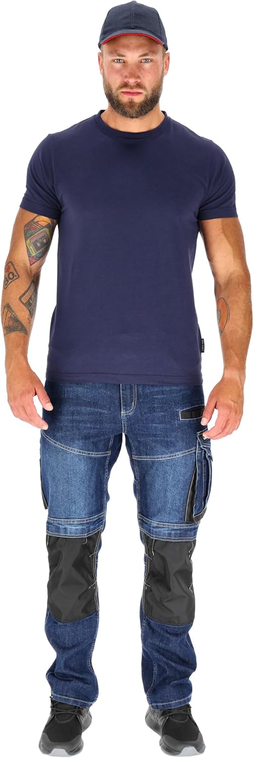 Lahti PRO Unisex A40510 - Work Utility Pants, Blue Jeans, L Slim EU