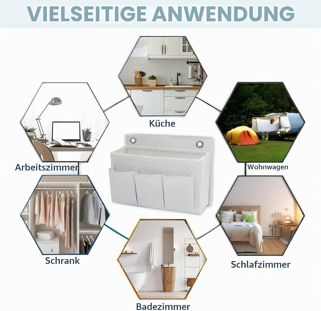 2 Stück Wand Organizer Tasche Hängekörbe Mit Grosser Mesh Abteilung Und 3 Taschen Tür Organizer Plat