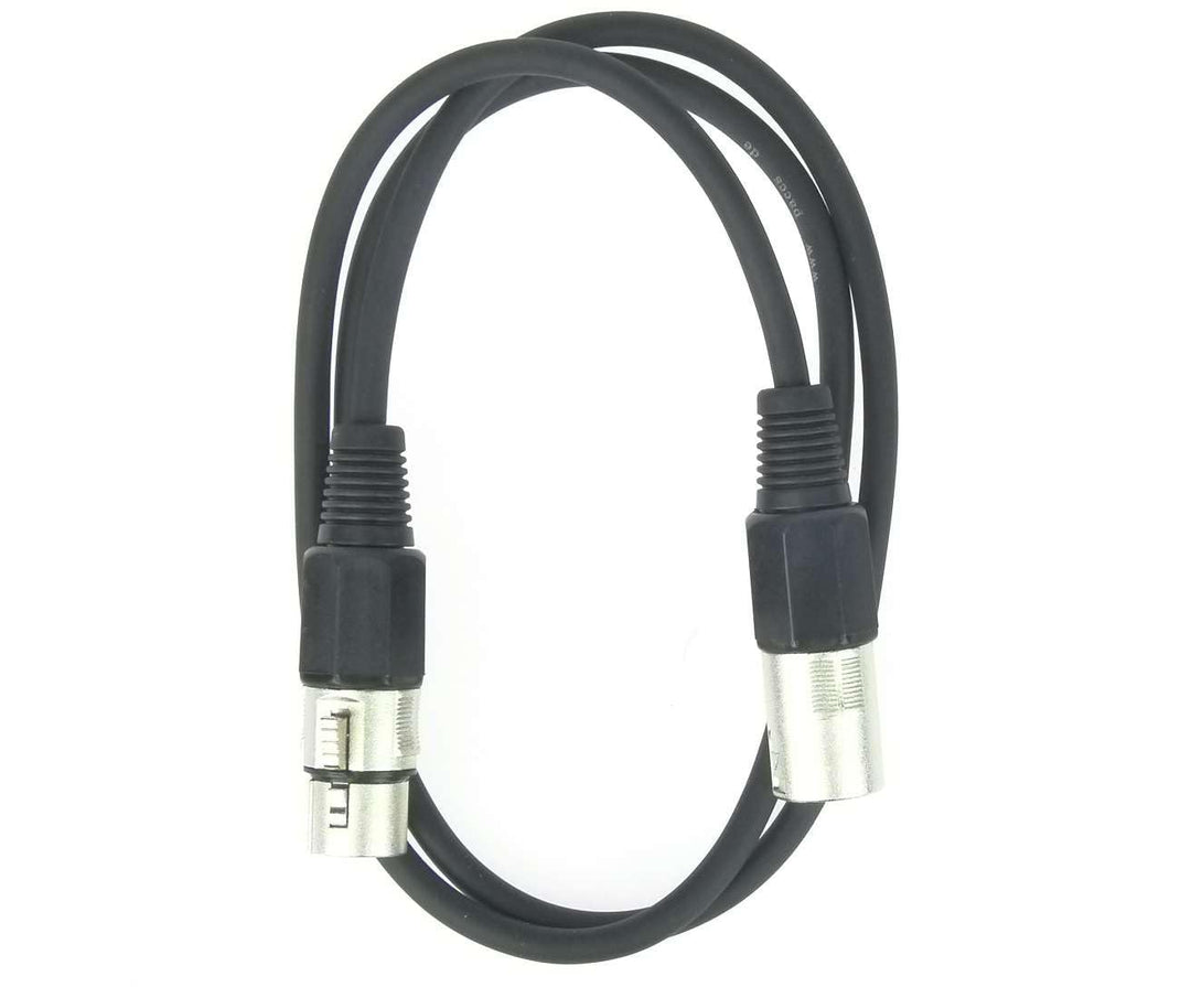 Paccs 4 Stück 1 m Mikrofonkabel Schwarz XLR Stecker male auf XLR Buchse female - Symmetrisch Audio K