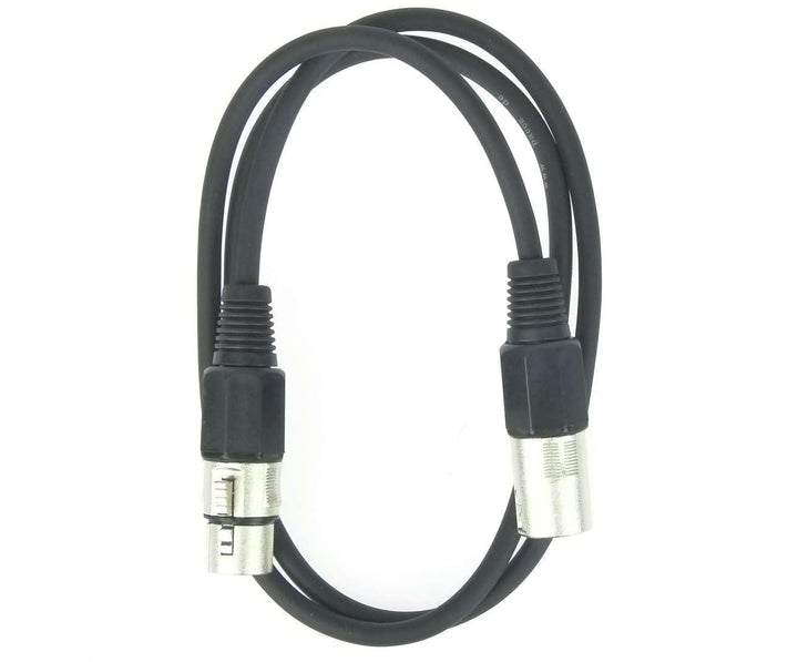 Paccs 4 Stück 1 m Mikrofonkabel Schwarz XLR Stecker male auf XLR Buchse female - Symmetrisch Audio K