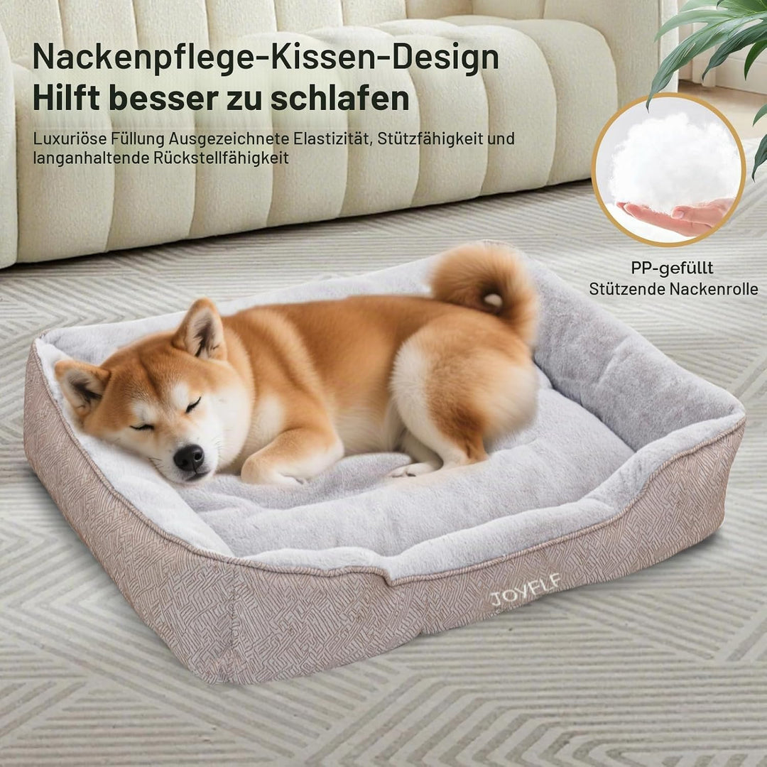 JOYELF Hundebett Waschbares beruhigendes Katzenbett, süsses Flauschiges Haustier Anti Angst Sofa für