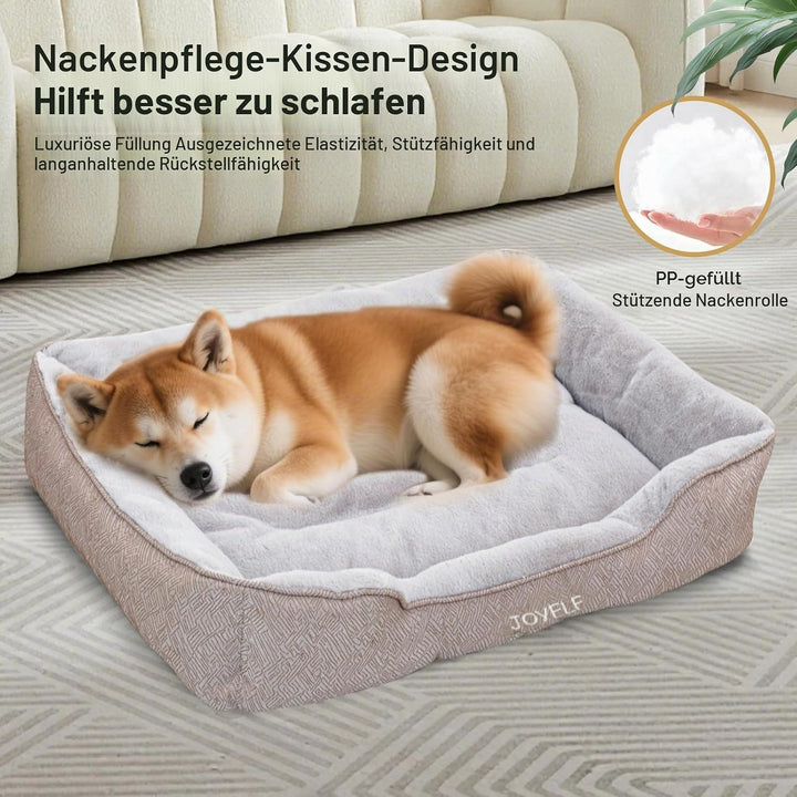 JOYELF Hundebett Waschbares beruhigendes Katzenbett, süsses Flauschiges Haustier Anti Angst Sofa für