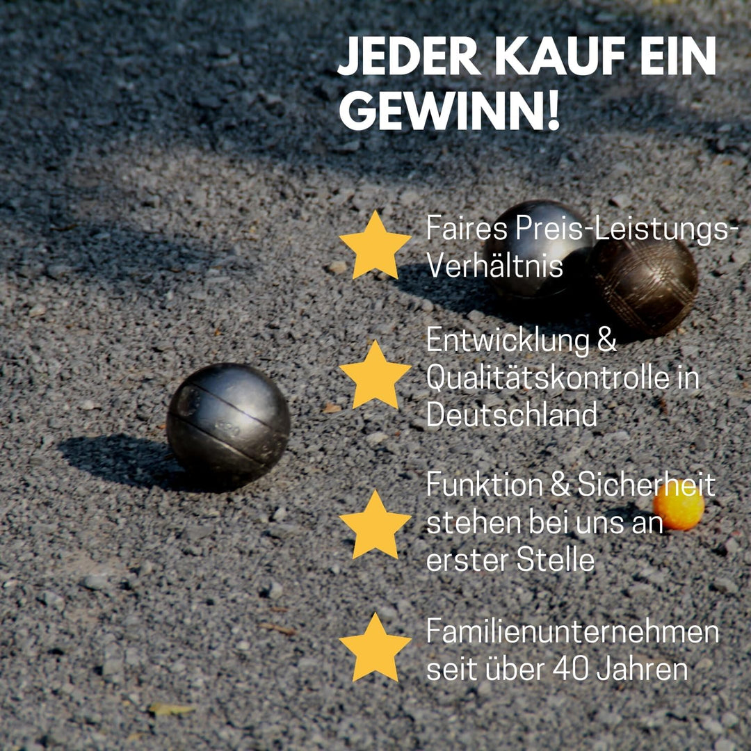 BEST SPORTING Boules-Set Metall I 6 Boule Kugeln & 2 Zielkugeln I Boccia Spiel Outdoor I Boule-Set K