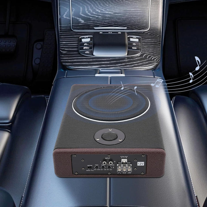 Aktivsubwoofer, 600W Subwoofer Aktiv Powered Untersit, Flacher Lautsprecher mit Verstärker, Car HiFi