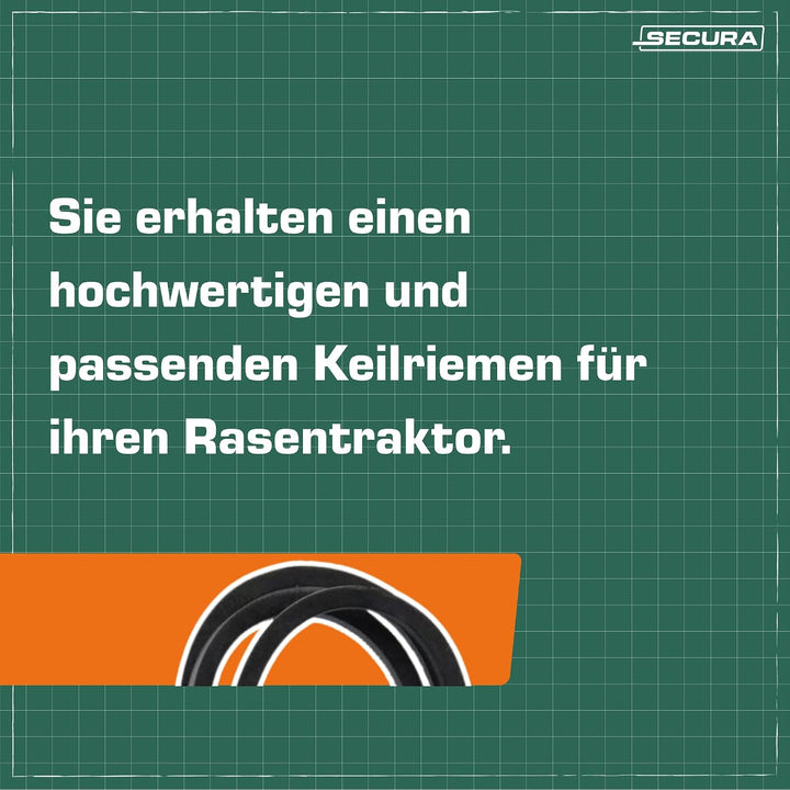 SECURA Keilriemen Mähwerk kompatibel mit Husqvarna Partner Rasentraktor 532165555