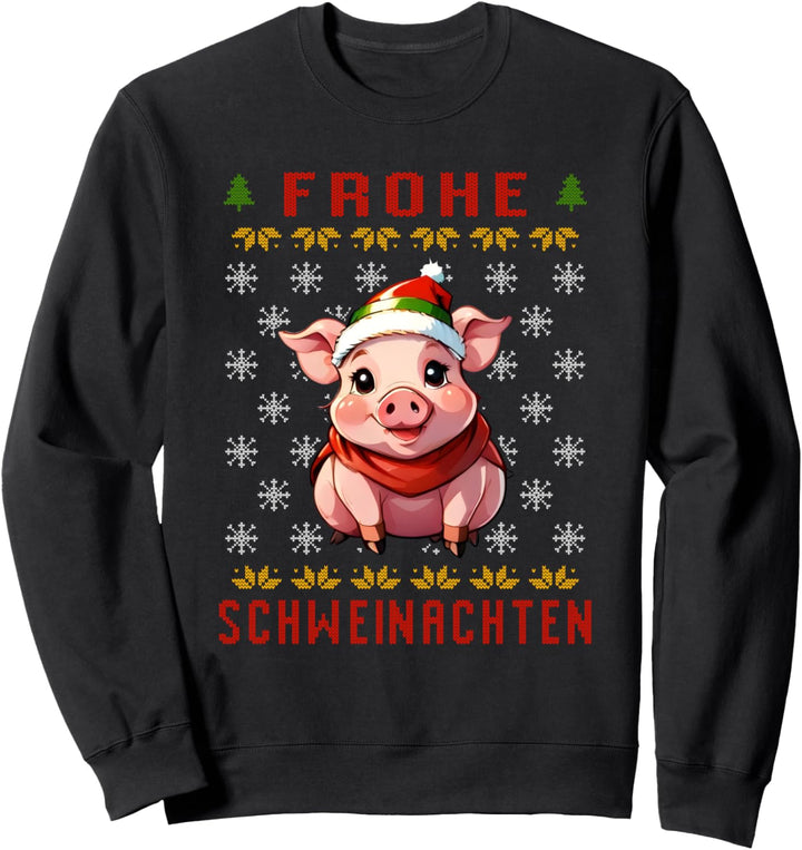 Frohe Schweinnachten Weihnachten Hässlicher Pullover Schweine Sweatshirt