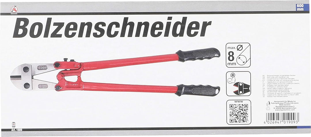 BGS DIY Bolzenschneider mit gehärteten Backen, 600 mm, 600 mm