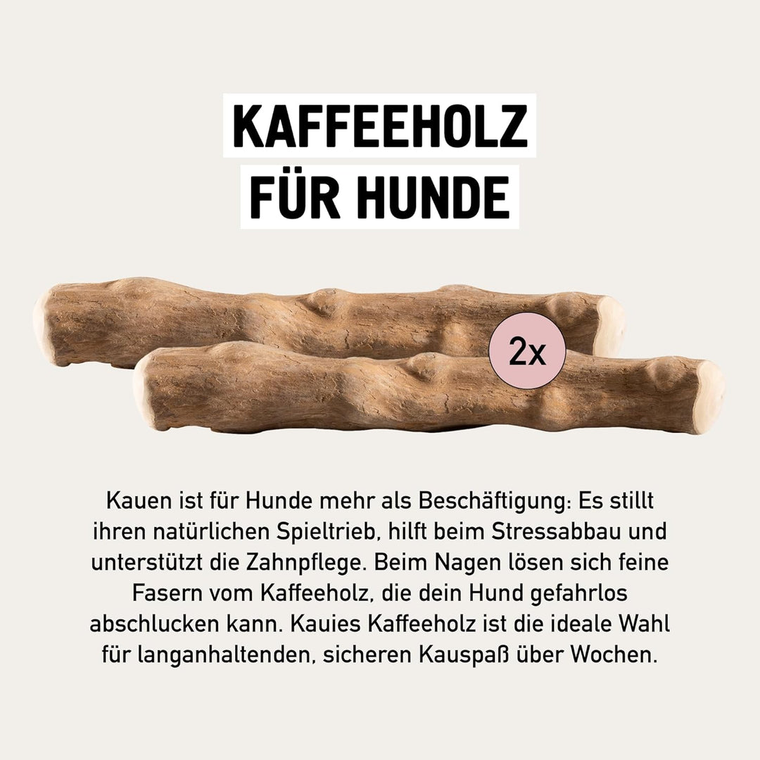 Kaffeeholz für Hunde - Hundespielzeug 100% natürlich, vegan, koffeinfrei &amp; kalorienfrei, schadstoffg