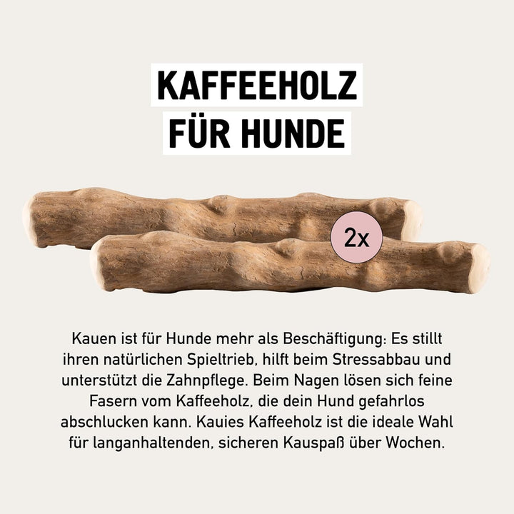 Kaffeeholz für Hunde - Hundespielzeug 100% natürlich, vegan, koffeinfrei &amp; kalorienfrei, schadstoffg