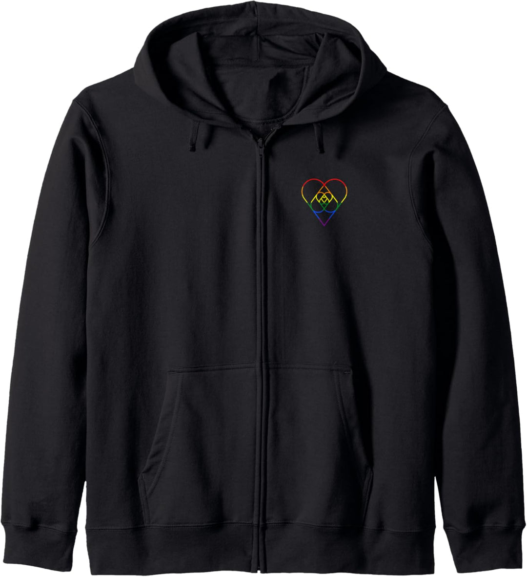 Regenbogen Flagge klein Herz LGBTQ Optik Seitentasche Kapuzenjacke