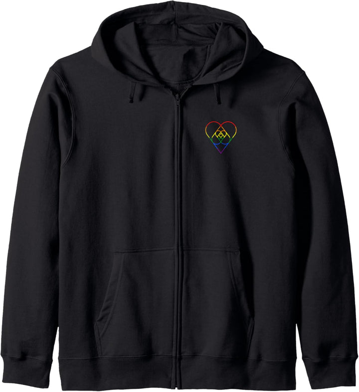 Regenbogen Flagge klein Herz LGBTQ Optik Seitentasche Kapuzenjacke