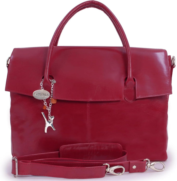 Catwalk Collection Handbags - Leder - Übergrosse Laptoptasche Schultasche/Organizer/Arbeitstasche/Ak