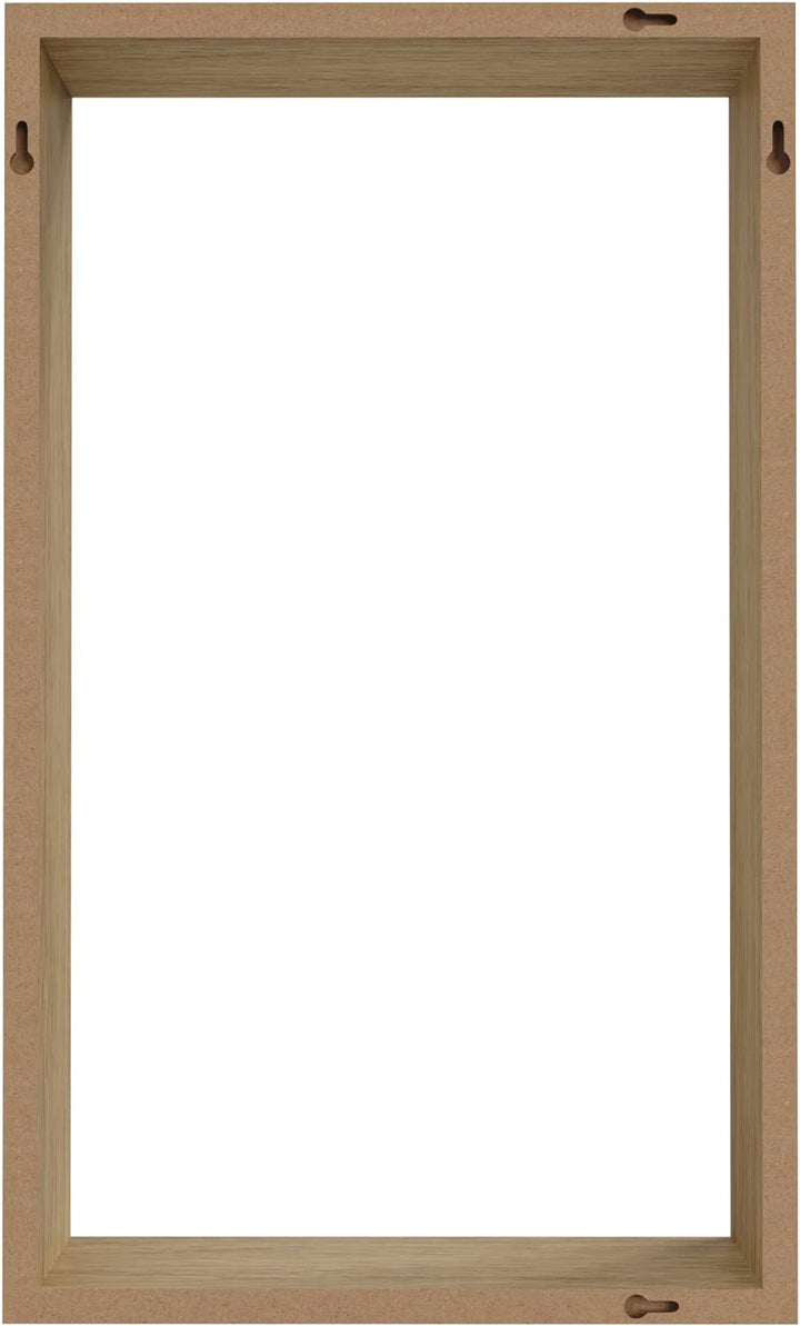 SPACEO - 2er-Set rechteckige Wandregale - Holz - Eiche - Matt - L. 27 x B. 45 x T. 11, 7 cm - L. 22