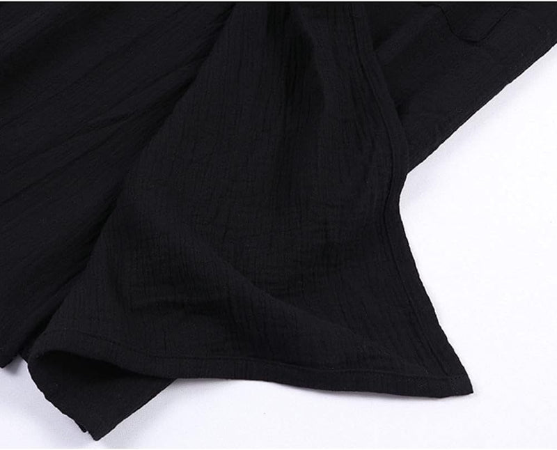 un-brand Japanische Kimono-Doppelgaze-Baumwollrobe für Herren in Übergrösse Taoistische Kleidung -Ze
