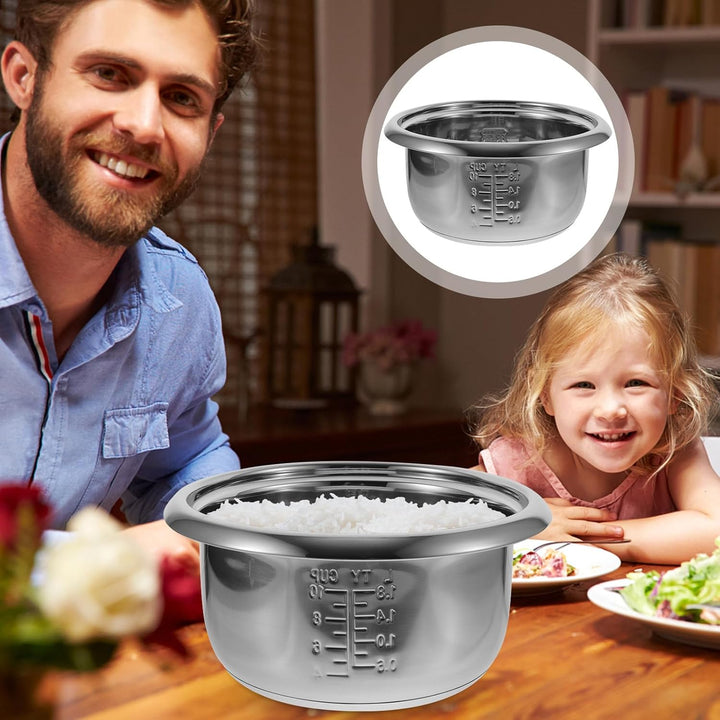 Edelstahl Reistopf 4l Ersatz Innentopf für Reiskocher Praktisches Elektroherd Zubehör Robuster Kocht