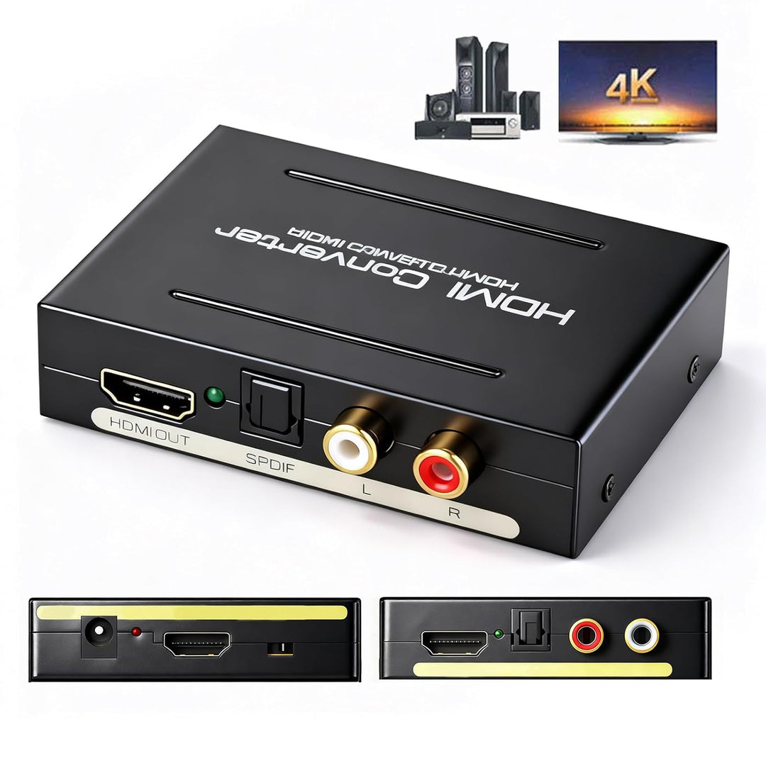 HDMI Audio Extractor, HDMI Audio Splitter 192KHz DAC Wandler Metall ARC Extraktor, 4K@30Hz Unterstüt