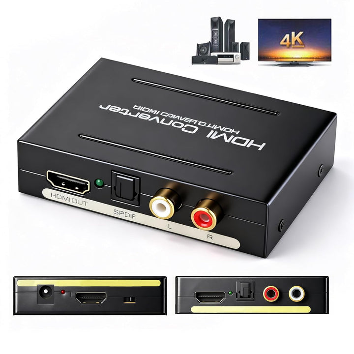 HDMI Audio Extractor, HDMI Audio Splitter 192KHz DAC Wandler Metall ARC Extraktor, 4K@30Hz Unterstüt