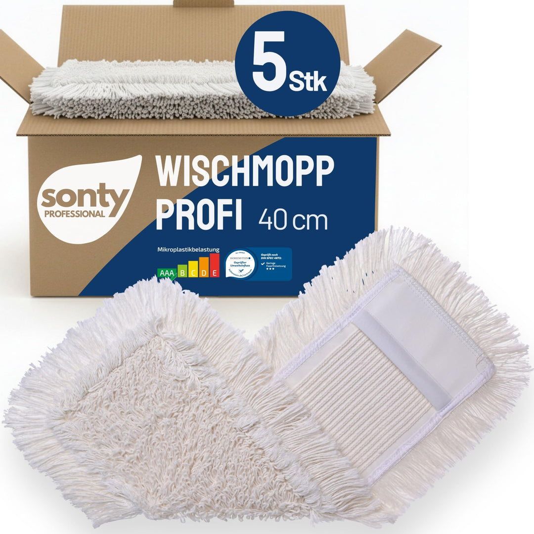 Sonty 5 Stück Mopp, Baumwollmop, Wischmop Premium Tufting 40cm (5), 5