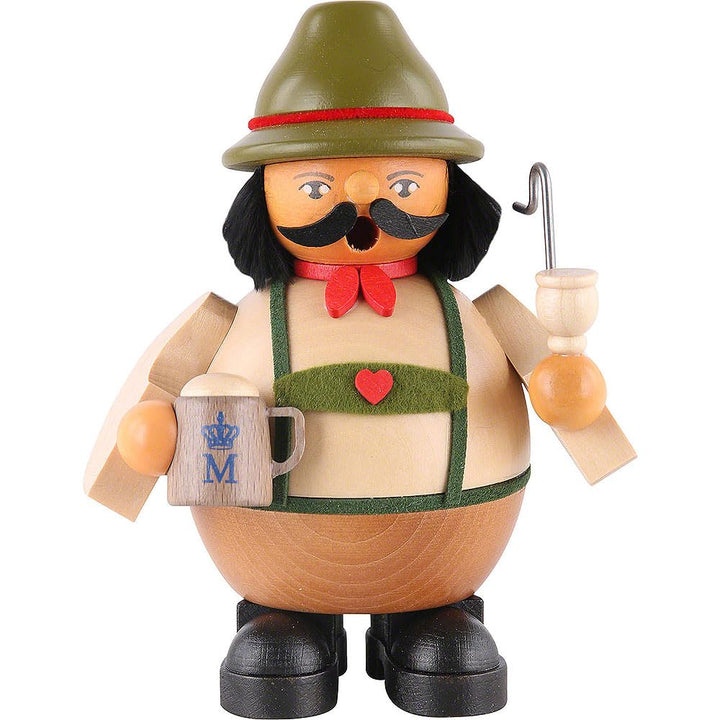 Mueller Räuchermann Bayer auf dem Oktoberfest, 14 cm hoch, original Erzgebirge Seiffen