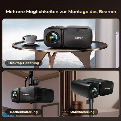 Beamer, Mini Beamer WiFi Bluetooth Projektor 1080P Full HD 9000 Lumen, Klein Tragbarer LED Video Bea