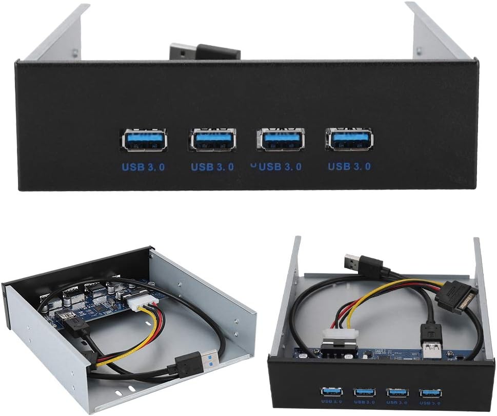 ASHATA USB-CD-ROM-Treiber auf der Frontplatte Treiber-Hub PCI-E an 4 Schnittstellen USB3.0 Frontpane