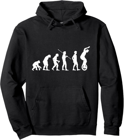 Einrad Evolution Einradfahrer Einradfahrerin Zirkus Geschenk Pullover Hoodie