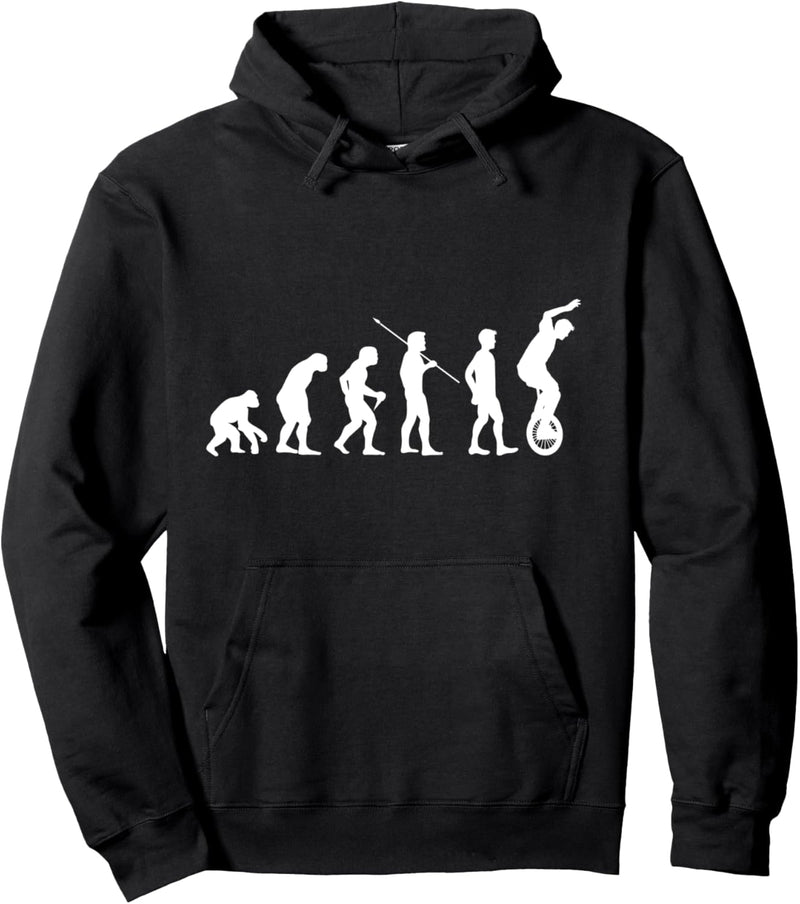 Einrad Evolution Einradfahrer Einradfahrerin Zirkus Geschenk Pullover Hoodie