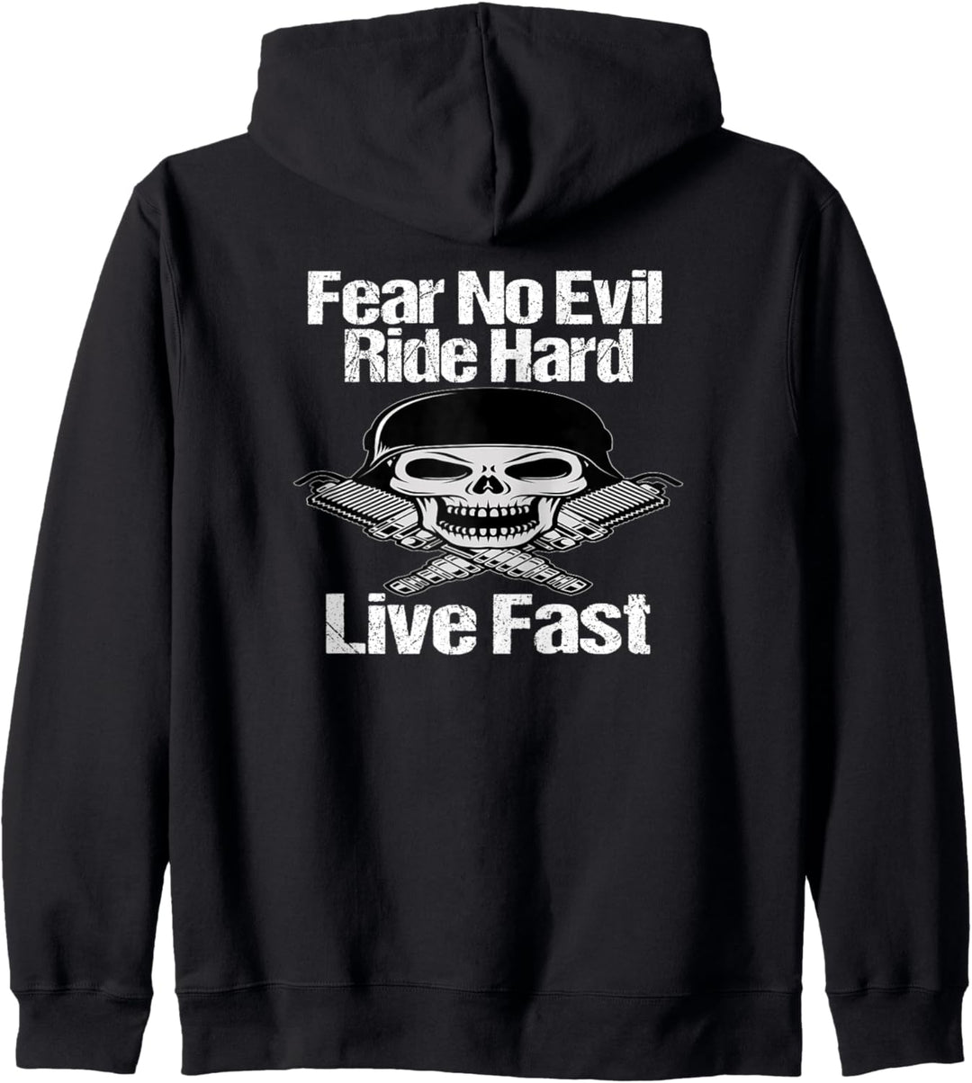 Motorradfahrer Angst No Evil Ride Hard Motorrad-Entwurf Kapuzenjacke